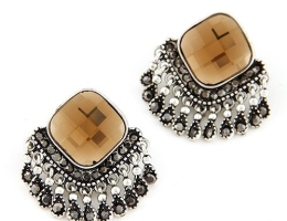 Champagne Tassel Stud Earrings